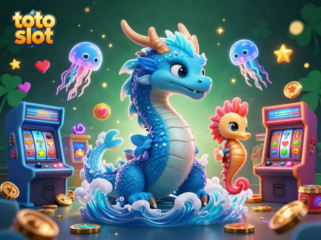 Engage with the thrilling toto slot experience illustrated through vibrant underwater casino characters and dynamic game elements.