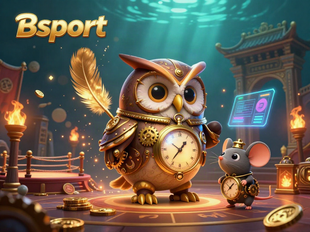 Engage in Bsport's thrilling casino adventure with a time-traveler owl in a steampunk setting.