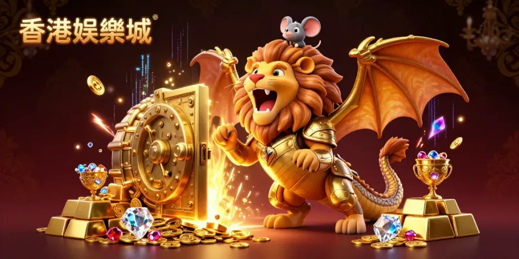 Engage in thrilling gameplay with 香港娛樂城, a vibrant and dynamic 3D casino scene featuring dazzling treasures and luck.