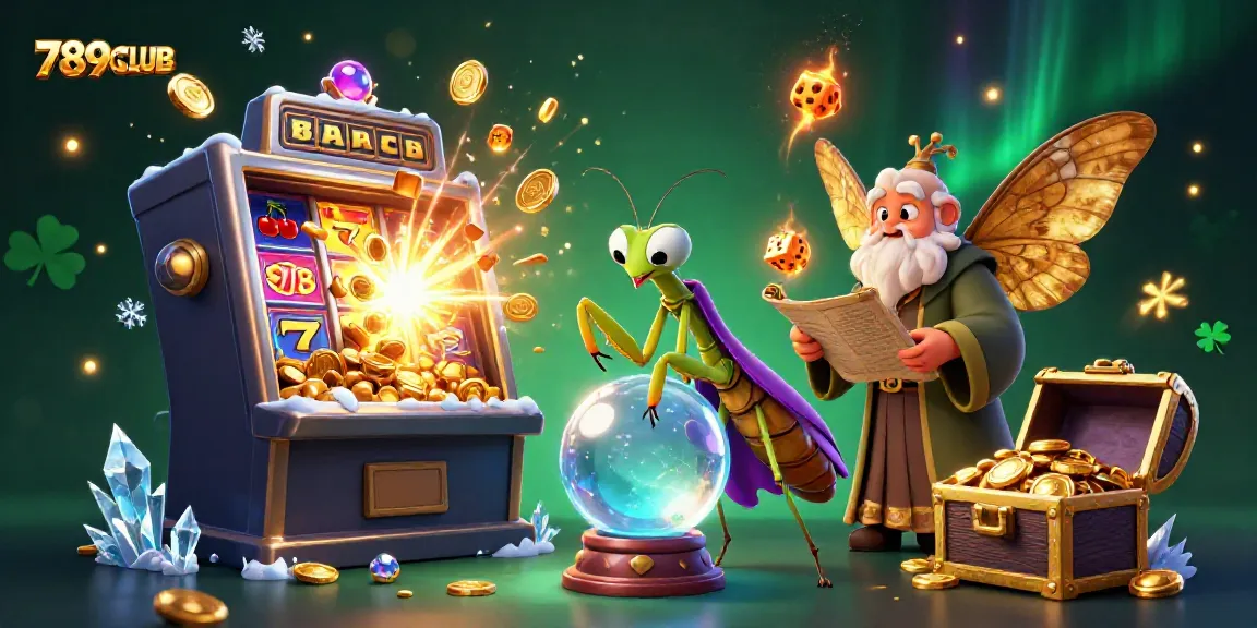 Experience the magic of 789CLUB with a dynamic scene of casino games and fortune telling.