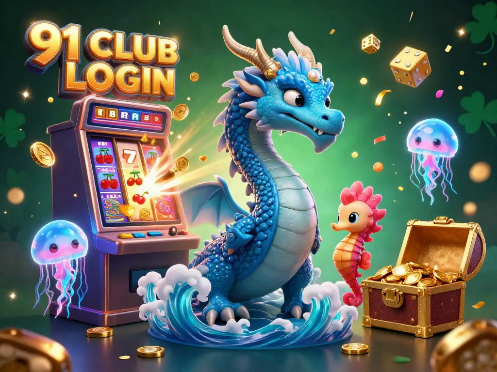 Experience the excitement of 91 CLUB LOGIN with our vibrant casino illustration showcasing a fantasy scene.