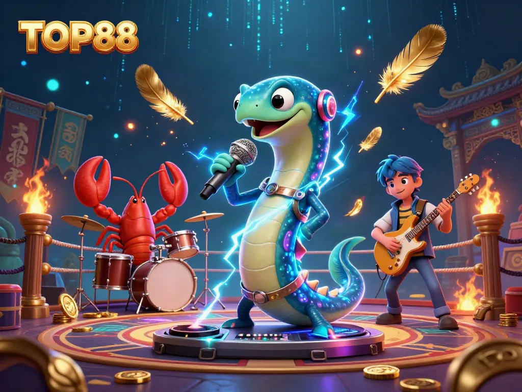 Experience the vibrant energy of TOP88 in this ultra-detailed underwater casino scene with dynamic characters.