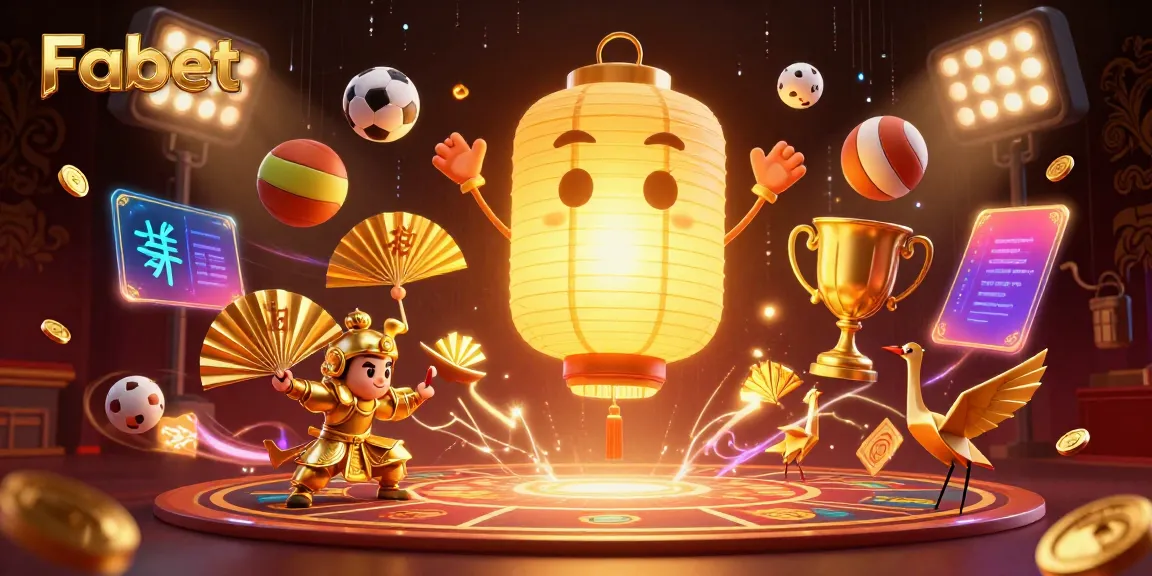 Experience Fabet's vibrant energy with unique characters and dynamic sports elements in this stunning illustration.