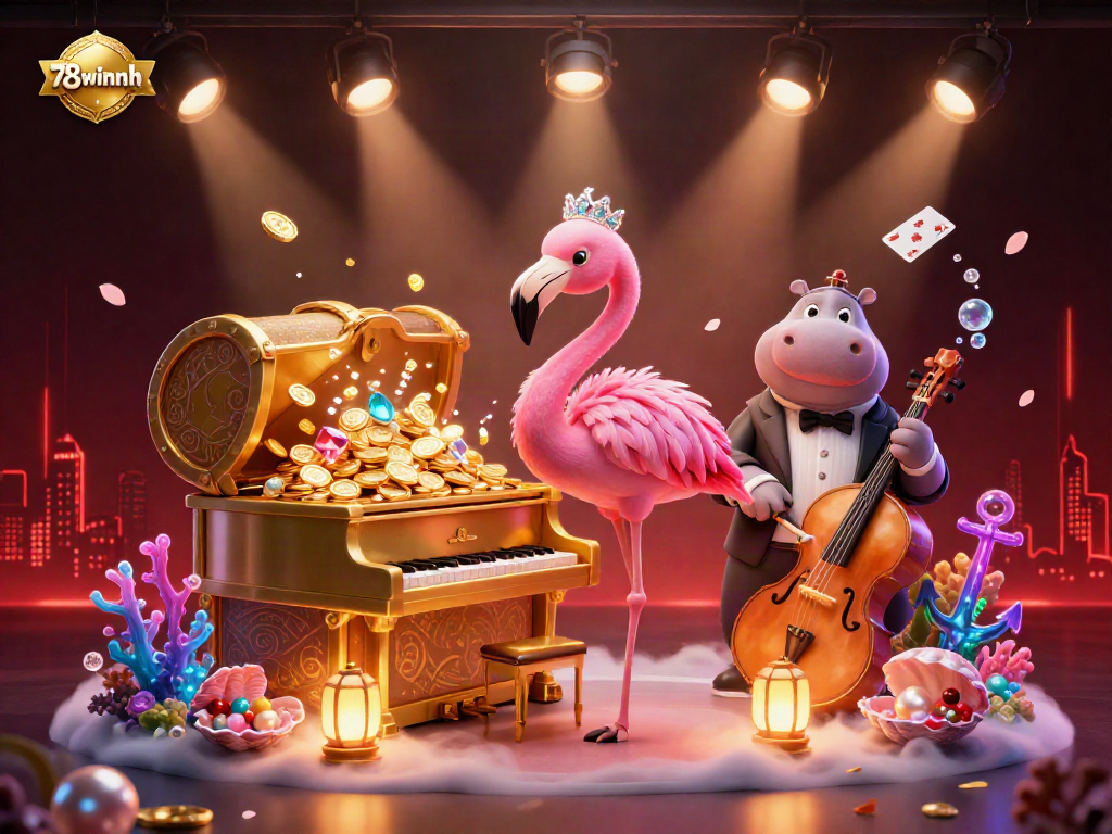 Experience lively gameplay at 78winnh with a vibrant casino scene featuring colorful characters and rich game elements.