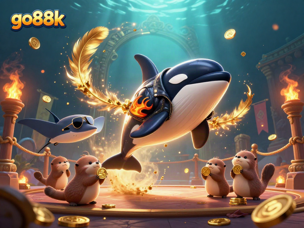 Enjoy winning big with go88k as the orca and stingray dive into a vibrant underwater casino world.