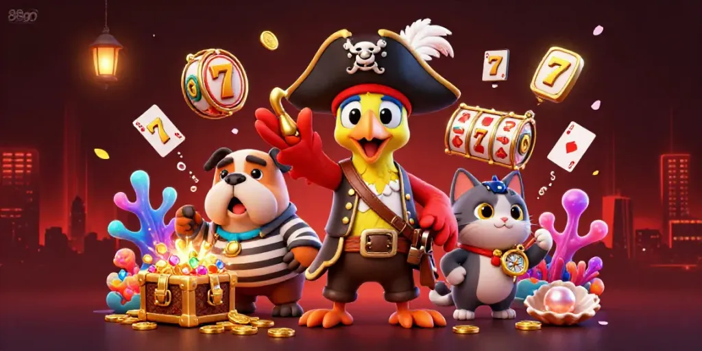 Experience the thrill of gaming with 88go as our pirate captain commands vibrant casino adventures.