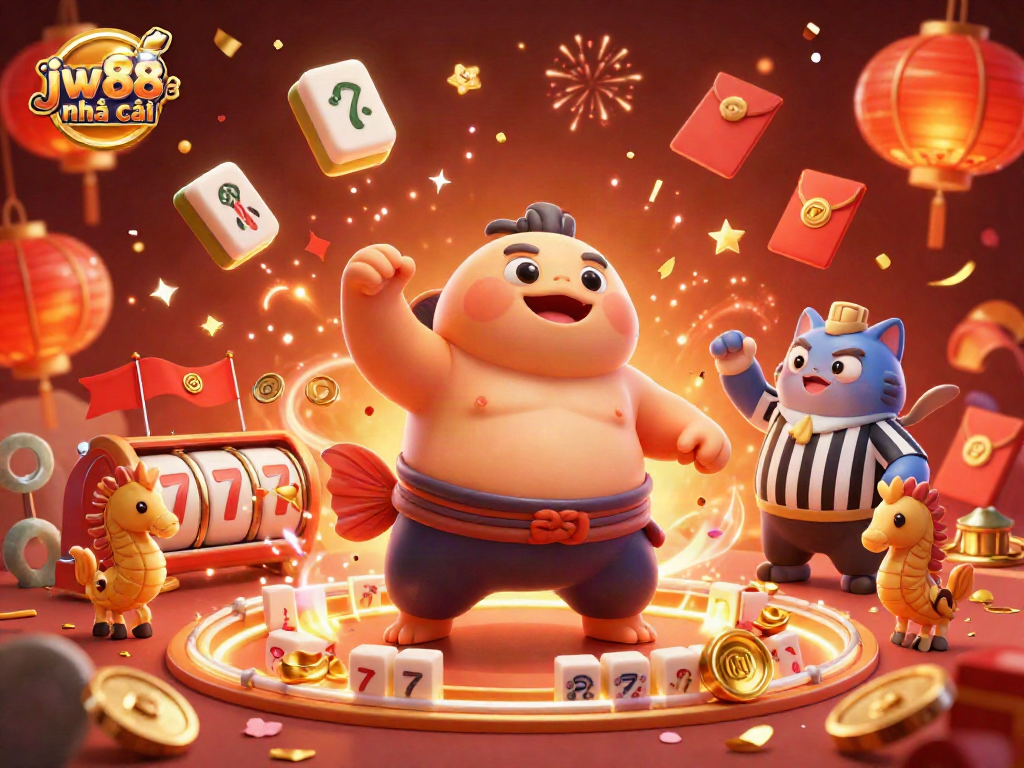 Experience the excitement of jw88 nhà cái with vibrant casino-themed characters and elements in a colorful underwater scene.