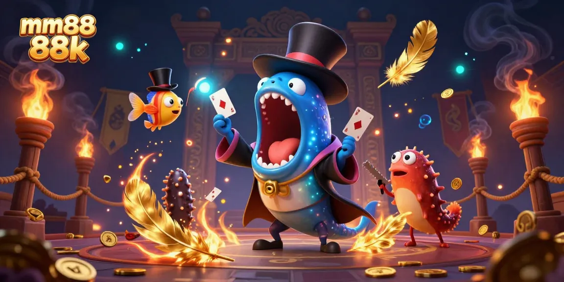 Experience the magic at mm88 88k with unique characters performing thrilling card tricks.