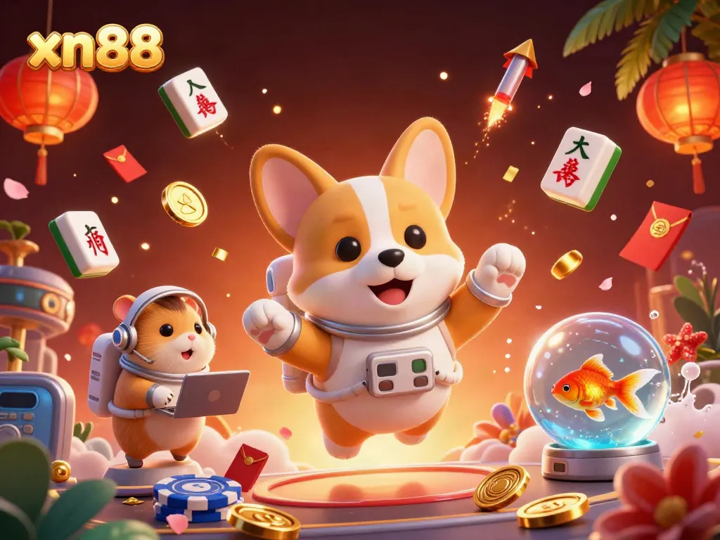 Experience thrilling gameplay at xn88 with a vibrant floating casino scene featuring cartoon characters.