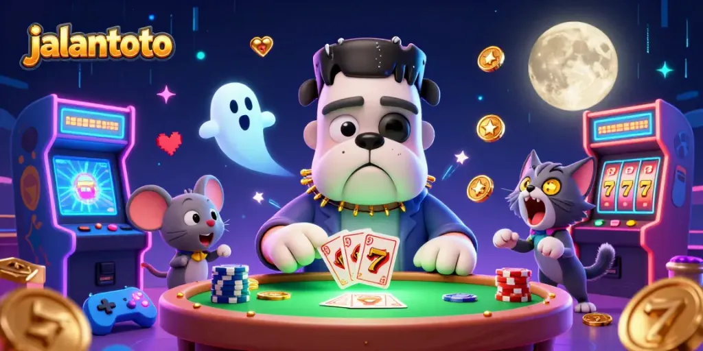 Experience thrilling gameplay at jalantoto with animated characters in a vibrant casino setting.