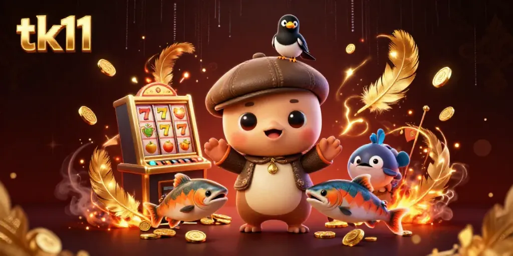 Engage with tk11's lively 3D scene showcasing a playful casino-themed baby Nessie.