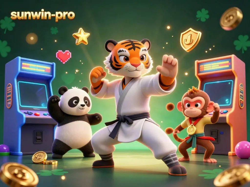 Engage in vibrant casino action with sunwin-pro's colorful arcade games and animated characters.